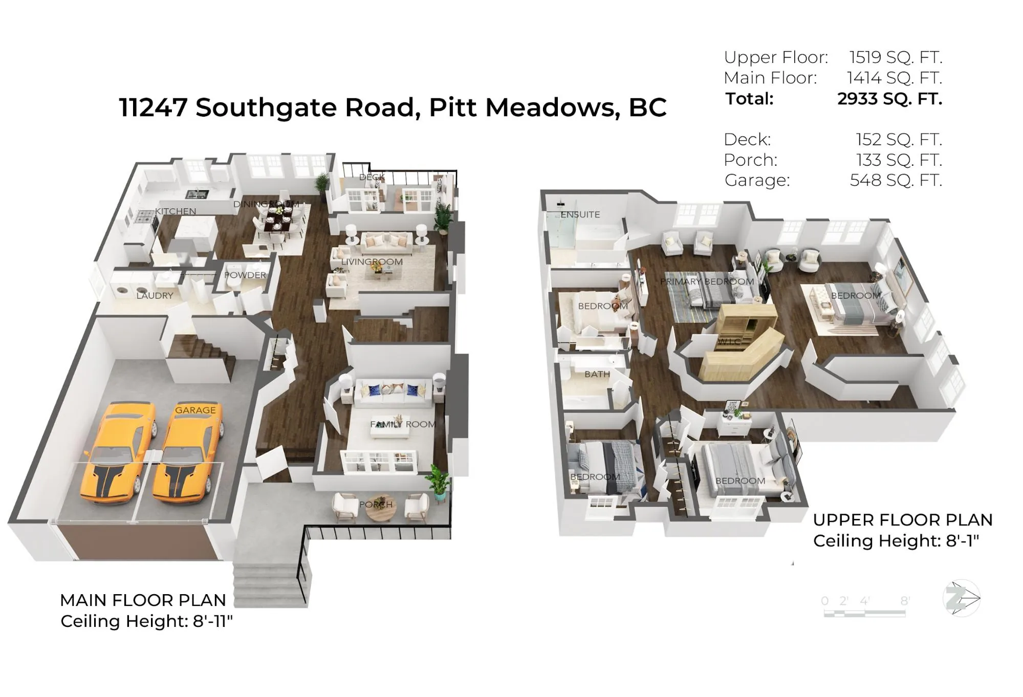 Colored 3D floor plan