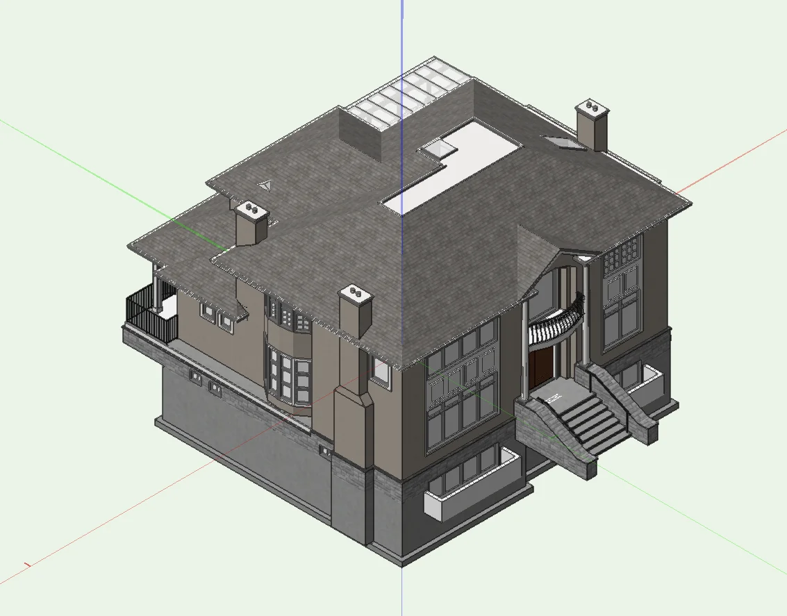 3D as-built model — roof, skylights and upper deck